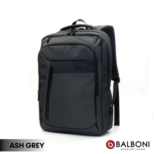 Balboni 13S4DL2011 Travel Laptop Backpack – Water-Resistant, USB Charging Port, Large-Capacity (Ash Grey/Steel Blue)