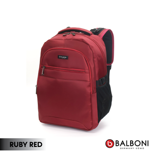 Balboni BRD4HZ9012 Travel Laptop Backpack – Water-Resistant, Large-Capacity (Ruby Red/Matte Black)