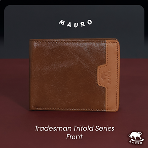 MAURO Tradesman Trifold Series Men's Genuine Leather Wallet 08J4DP139A