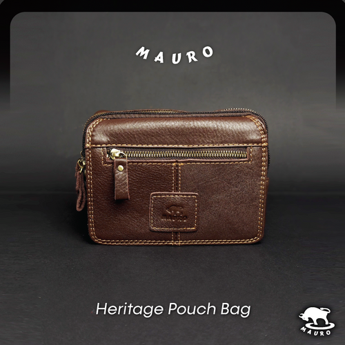 MAURO Heritage Pouch Bag Series Genuine Leather Sling Bag Cross Body Leather Bag Retro Vintage Leather 08F4FJ6610